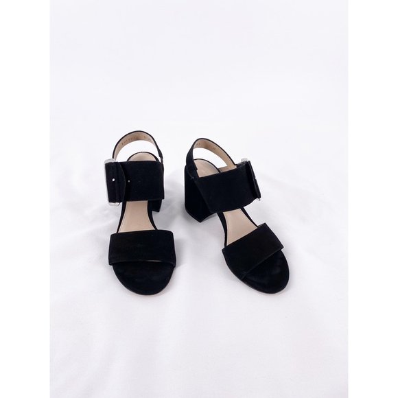 Stuart Weitzman | Black Velvet Strap Heel - Picture 2 of 11